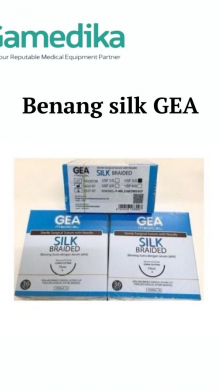 Benang Jahit Silk GEA + Jarum GEA Benang sutra dengan jarum jahit 2/0