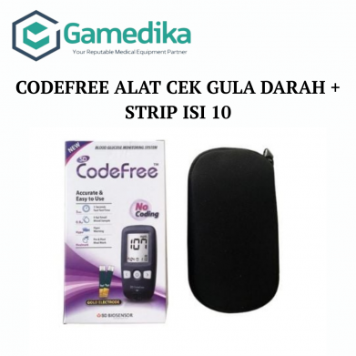 CODEFREE ALAT CEK GULA DARAH + STRIP ISI 10