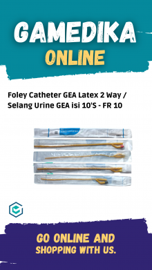 FOLEY CATHETER GEA LATEX 2 WAY (SELANG URINE GEA ISI 10'S - FR 12)