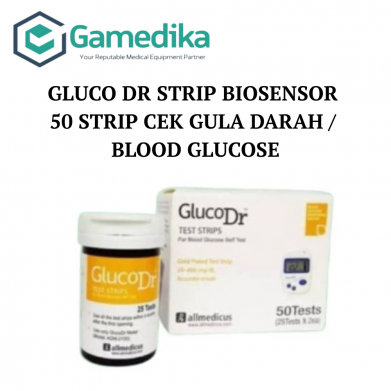 GLUCO DR STRIP BIOSENSOR 50 STRIP CEK GULA DARAH / BLOOD GLUCOSE