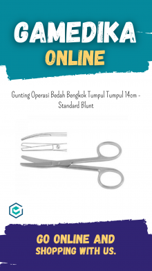 GUNTING OPERASI BEDAH BENGKOK TUMPUL TUMPUL 14CM - STANDARD BLUNT