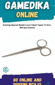 GUNTING OPERASI BEDAH LURUS TAJAM TAJAM 11.5CM - IRIS EYE SCISSORS