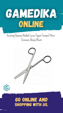 GUNTING OPERASI BEDAH LURUS TAJAM TUMPUL 14CM - SCISSORS SHARP BLUNT