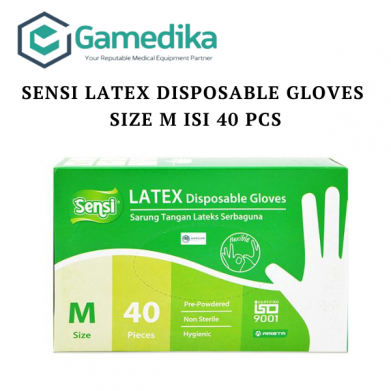 Sensi Latex Disposable Gloves Size M Per Box