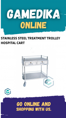 STAINLESS STEEL TREATMENT TROLLEY HOSPITAL CART