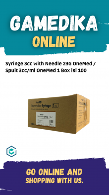 SYRINGE 3CC WITH NEEDLE 23G ONEMED (SPUIT 3CC/ML ONEMED 1 BOX ISI 100)