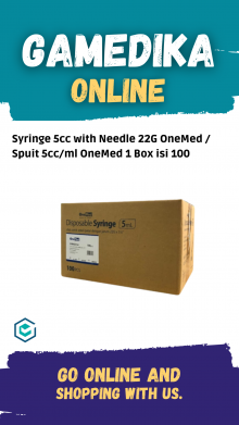 SYRINGE 5CC WITH NEEDLE 22G ONEMED (SPUIT 5CC/ML ONEMED 1 BOX ISI 100)