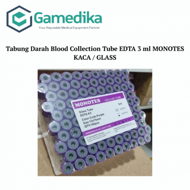 Tabung Darah Blood Collection Tube EDTA 3 ml MONOTES KACA / GLASS